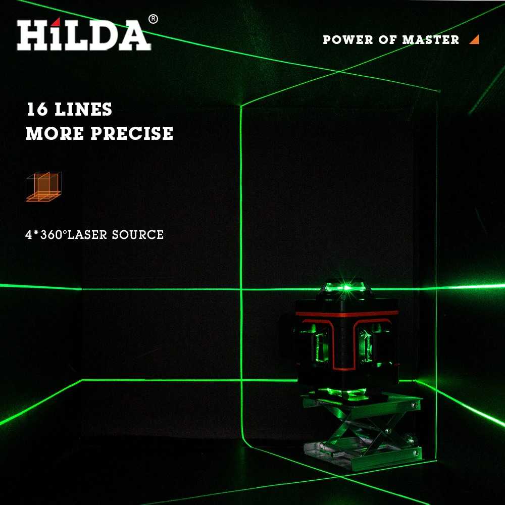 Taffware Hilda Mesin Self Leveling 16 Line Laser 4D Remote - LD-515 - Green - U7OT0BGR
