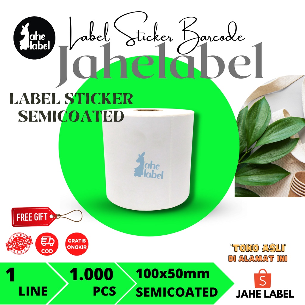 

LABEL BARCODE 100x50mm SEMICOATED LABEL SEMICOATED 100x50 mm 1000 PCS