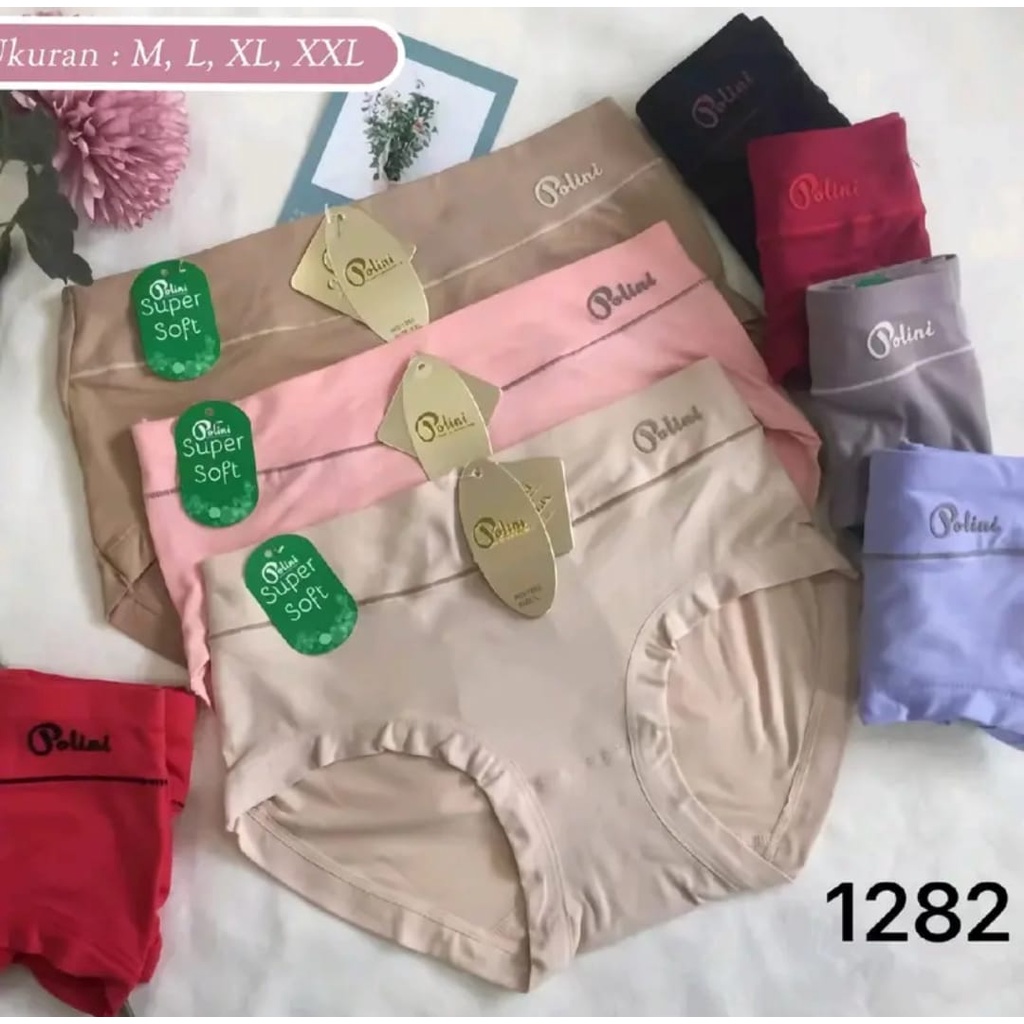 Paket 6 pcs dan 12 pcs celana dalam wanita polini super soft import