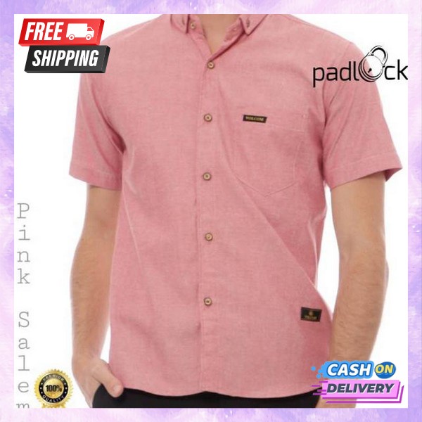 Baj Berkerah Polos Basic Bsju Hem Kemeja Kuliah Kemejan Tebal Murah Hem Kemejan Cowo Casual Bsju Kmja Lakilaki Jumbo Baju Kemaja Terbaru 2023 Baj Ke Kemeja Polos Pria Lengan Pendek Atasan Kemej Pria Jumbo Kemeja Pendek Pria Padlock Warna Pink Salem