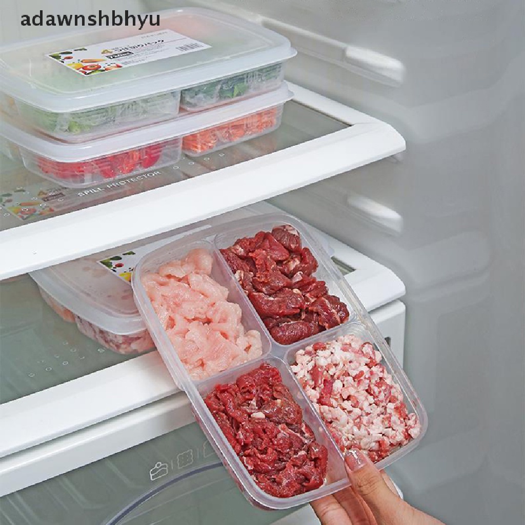 Adawnshbhyu Kulkas Daging Beku Kotak Penyimpanan Empat Kompartemen Food-grade Freezer Box ID