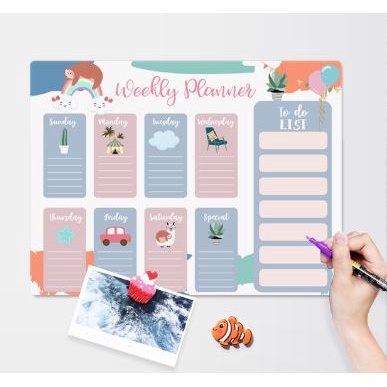 

PAPAN TULIS KULKAS MAGNET White Board Magnetic Meal Planner Memo Notes