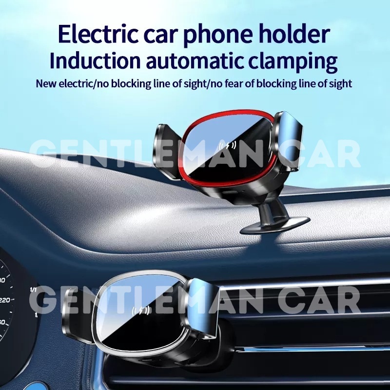 Electric Car Wireless Charging Phone Holder Dual Mode HP Fast Charge Cas Dudukan Mobil 360°