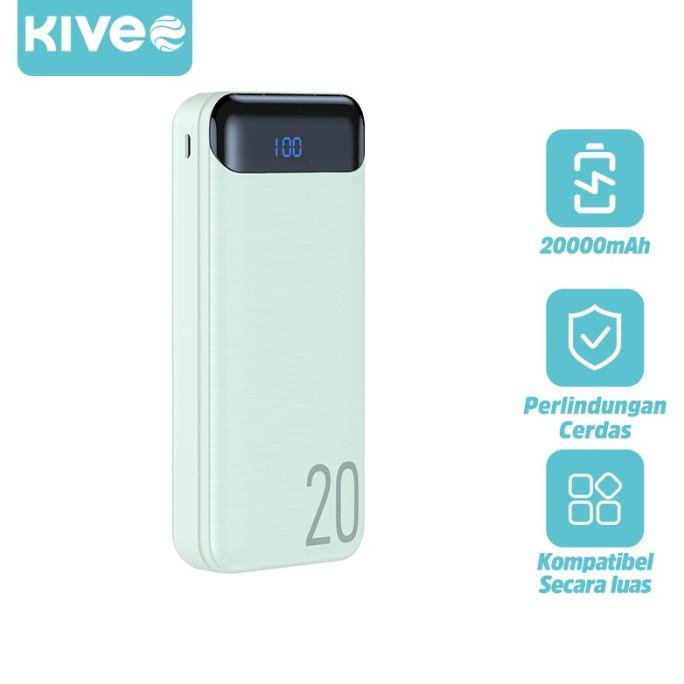 Kivee Power Bank 20000Mah Led L Dual Input Port Type C & Micro Usb