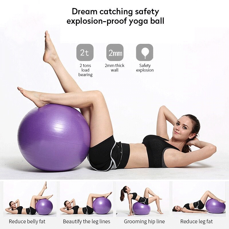 Gym Ball Yoga Ball Therapy Ball PVC Premium Bola yoga alat olahraga Gym ball 55cm,65cm,75cm Bonus Pompa