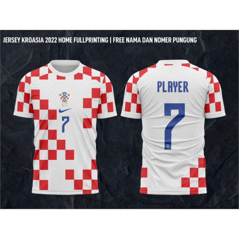 Jersey Kroasia Piala Dunia Qatar 2022 Fullprinting