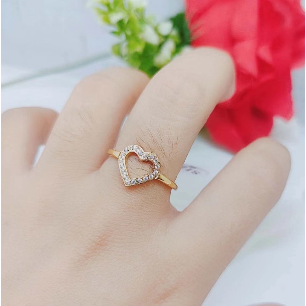 Cincin Love Titanium Permata Perhiasan Fashion K013/014