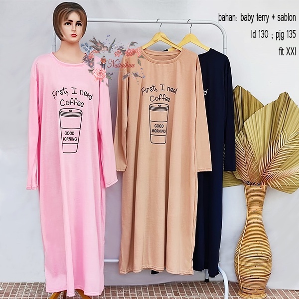 DRESS JUMBO BABY TERRY  / JUMBO DRESS BIG SIZE XXL DASTER WANITA BABYTERRY KASUAL SEHARI-HARI OVERSIZE MOTIF SABLON