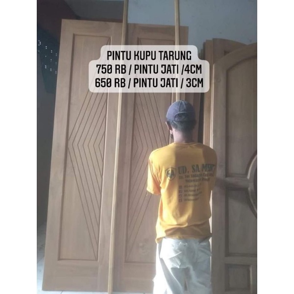 pintu kayu jati / pintu kamar / pintu minimalis/ pintu kupu tarung