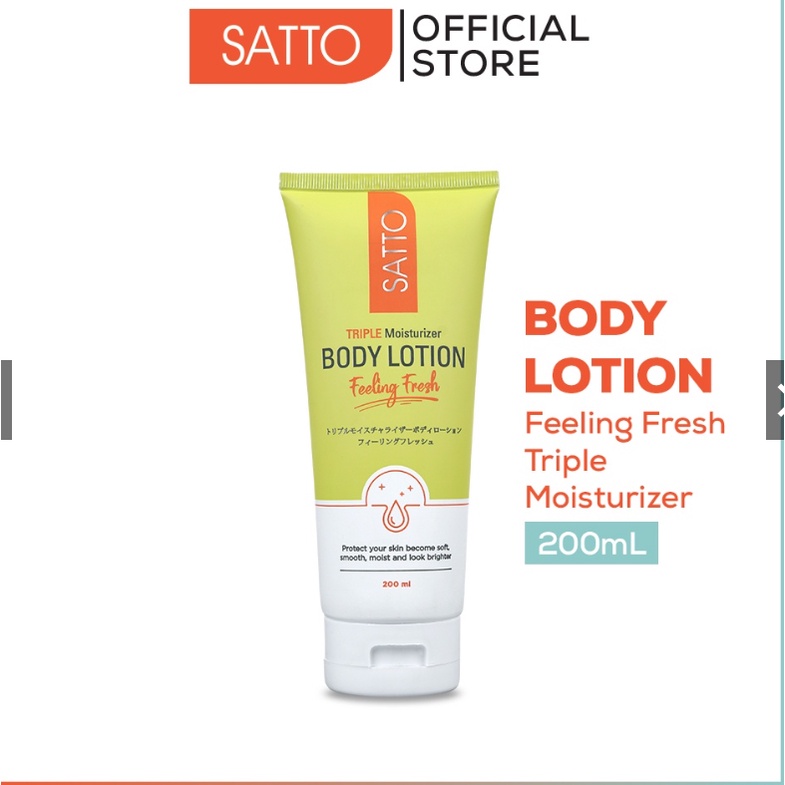 Satto Triple Moisturizer Whitening Body Lotion Feeling Fresh 200 ml