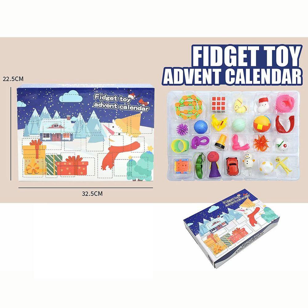 Solighter Natal Advent Box Holiday Multi Style Natal Dengan 24pintu Kecil Dorong Bubble Mainan Set