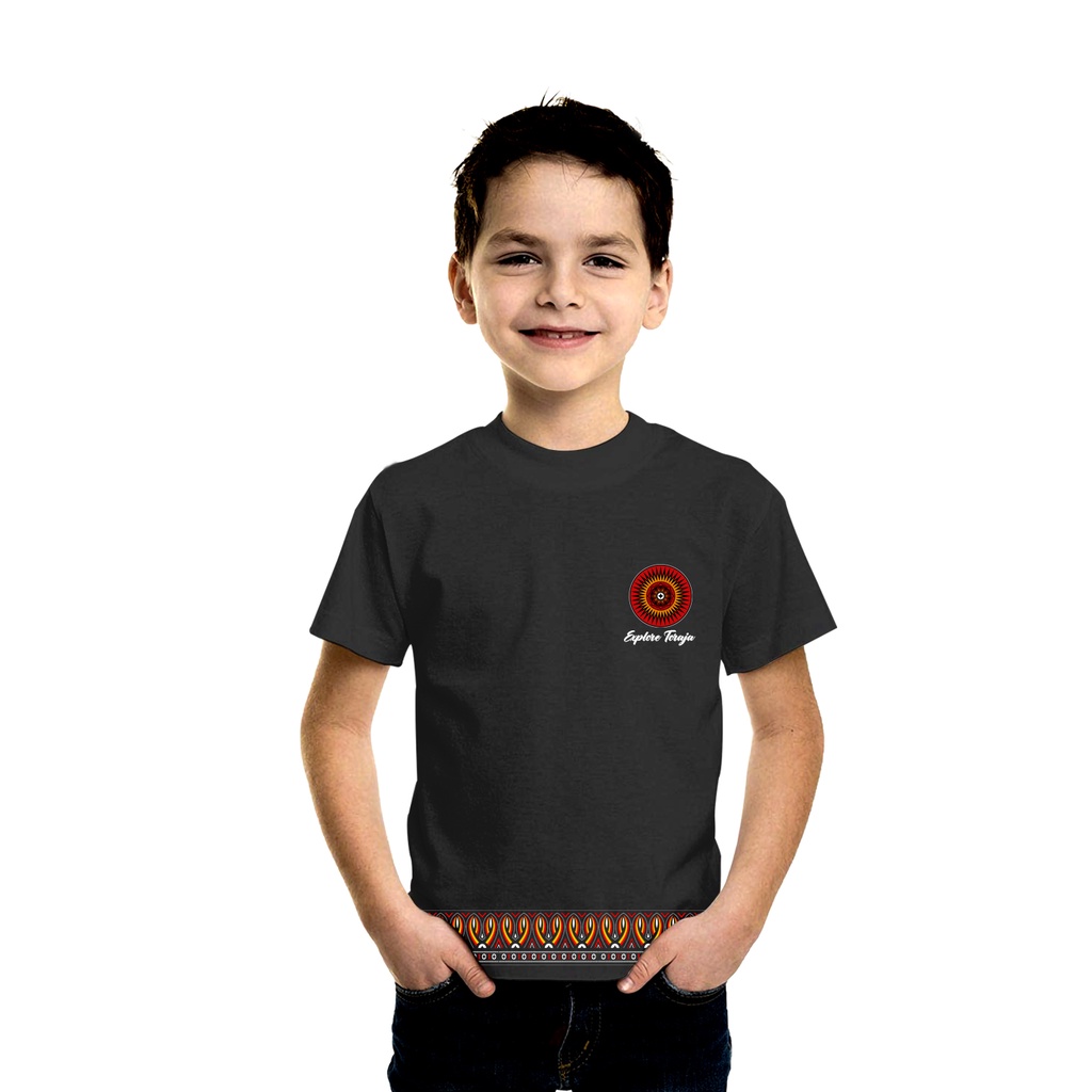 Promo baju anak EXPLORE TORAJA Tshirt cotton combed 30s KAOS UKIRAN TORAJA SULAWESI SELATAN