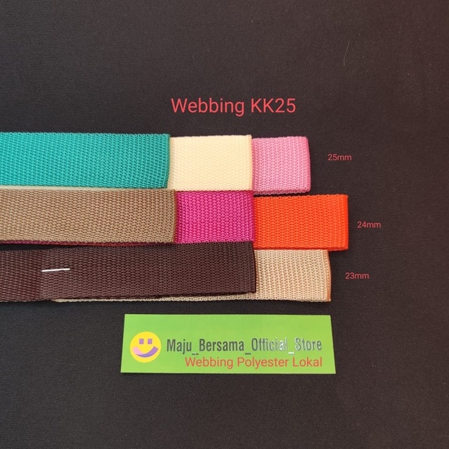 Webbing / Bisban Polypropylene Lokal 600denier - KK25mm Warna Warni - SK1