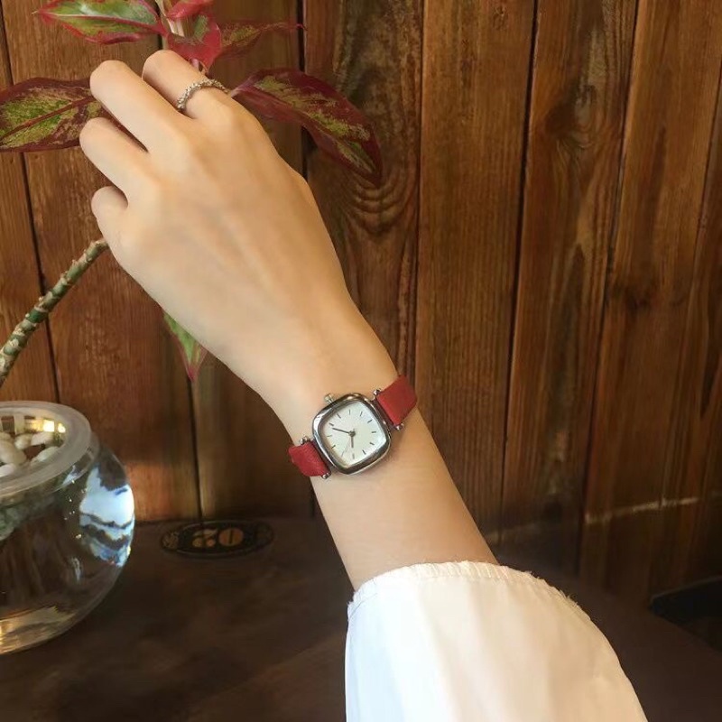 ONNIE Square Jam Tangan KY-FA Quartz Wanita Kulit Strap Vintage Style New Design Import