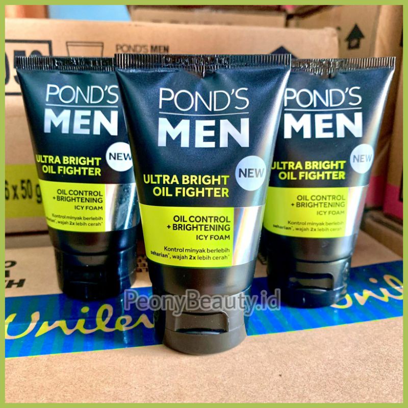 [PROMO] PONDS MEN ULTRA BRIGHT OIL FIGHTER Facial Foam Mencerahkan dan Mengontrol Minyak Berlebih 50