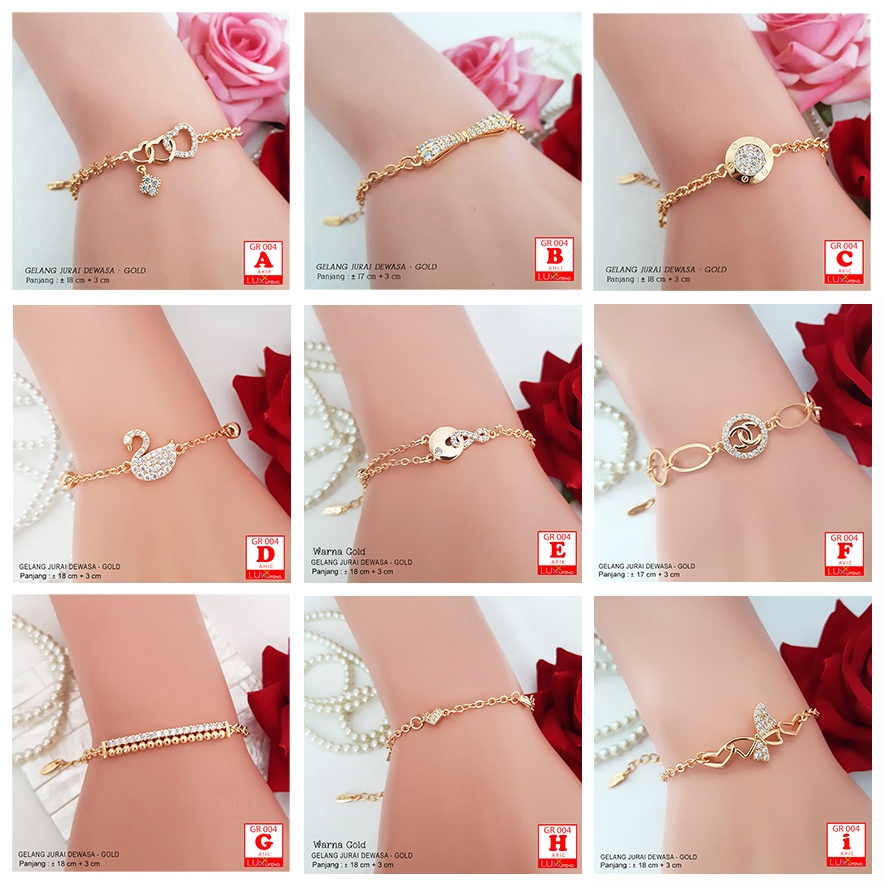 GR 004  Gelang Jurai Dewasa Permata Sirkon Perhiasan Emas Wanita Yaxiya Angsa Aksesoris Mas Murah Gelang Xuping 18 cm  Luxx Xuping