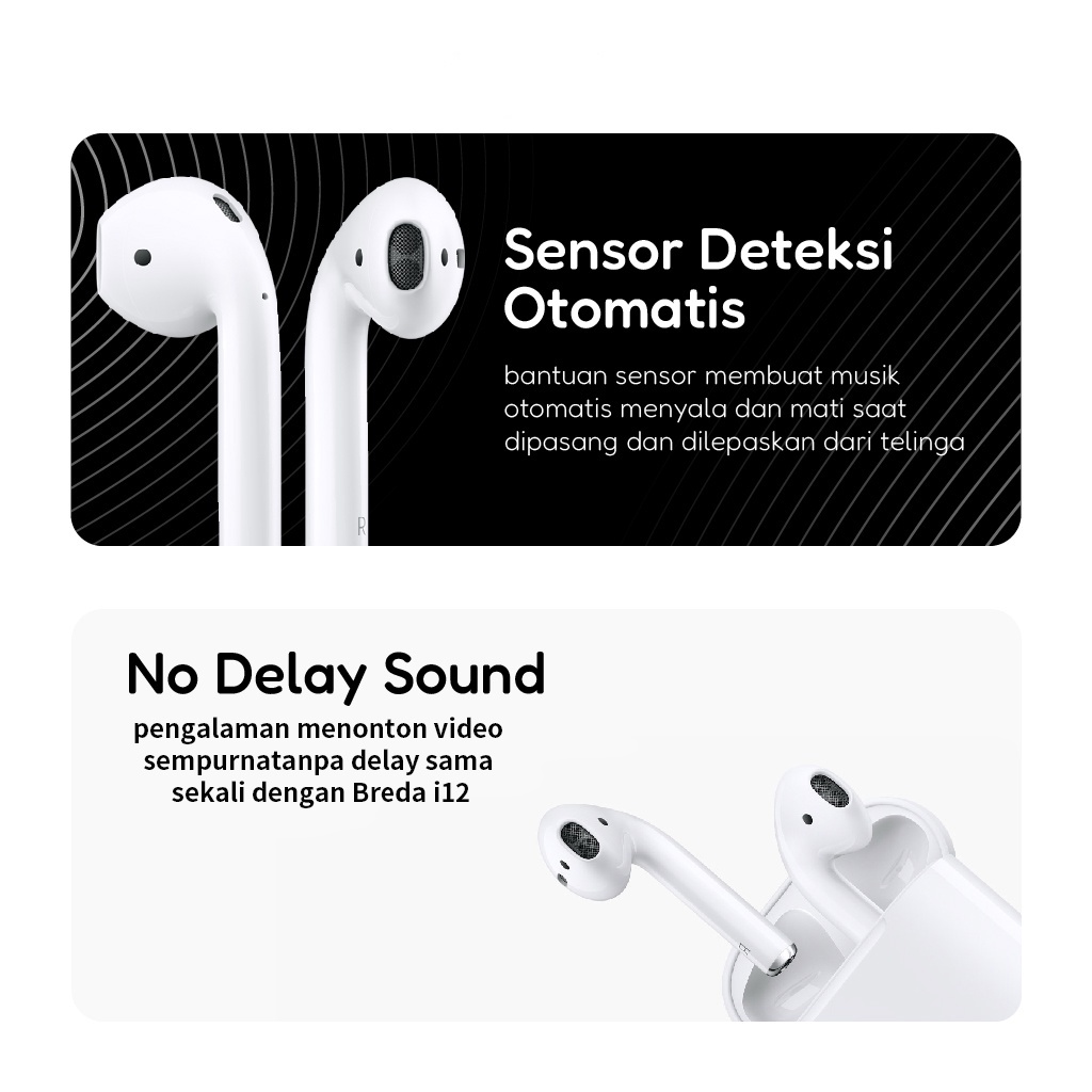 Matei Headset Bluetooth inpods 12 TWS Earphone Casing Kartun Lucu Transparan True Wireless Stereo HIFI Sentuh Earbud i12 Dengan