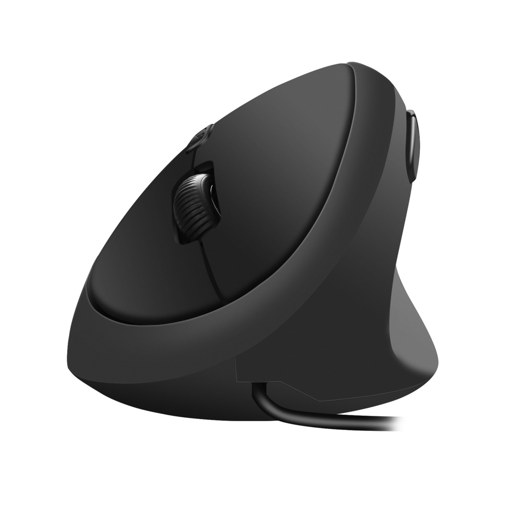 Mouse Vertikal Kabel Hitam Mouse Vertikal Sangat Akurat Sensor Gaming Yang Dapat Disesuaikan DPI 800-1200-1600 Mouse