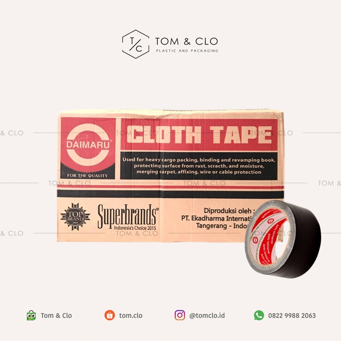 

LAKBAN KAIN HITAM DAIMARU 2 INCH x 12 METER 1 DUS ( 60 ROLL )