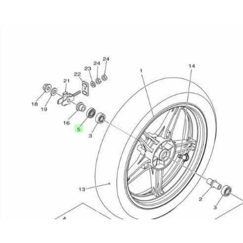 SEAL RODA BELAKANG MX VIXION R15 ASLI YAMAHA 93106-22808