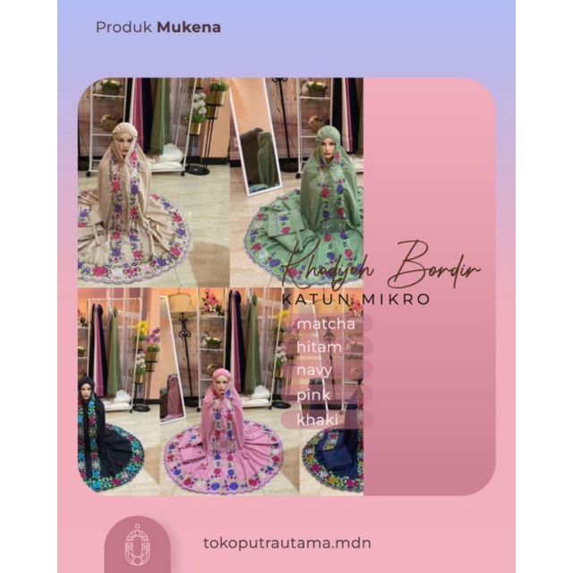 MUKENA KHADIJAH BORDIR KHAS FREE TAS | MUKENA TASIKMALAYA | MUKENA CANTIK | TELEKUNG KHADIJAH BORDIR
