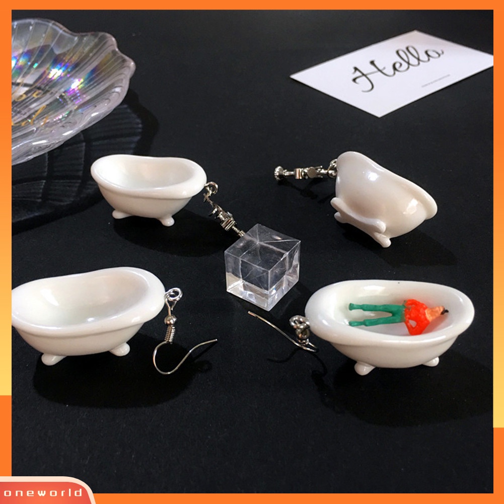 [WONE] Lucu Wanita Bathtub Closestool Dispenser Air Menjuntai Kait Anting Perhiasan Hadiah