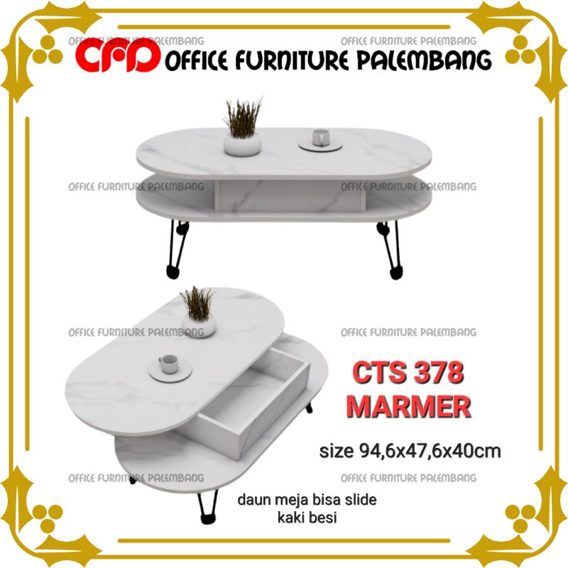 meja tamu jasmine CTS 378 MARMER coffe table meja sofa meja marble oval