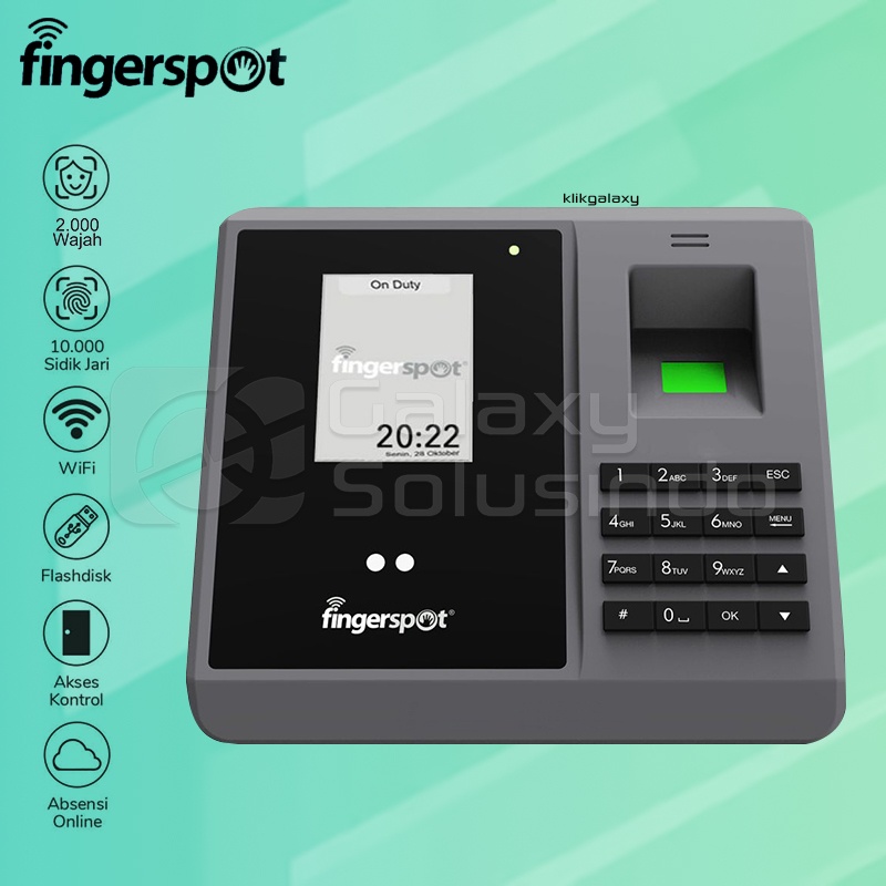 Fingerspot Revo WF-206BNC Fingerprint Mesin Absensi - Paket LockDoor Pintu Kayu