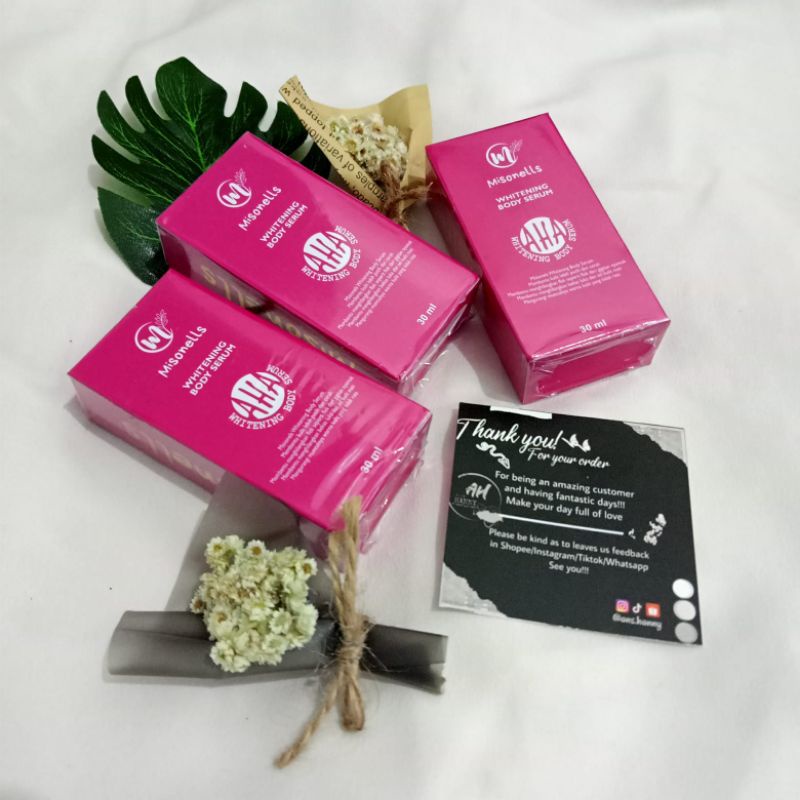 MisonellS Pink AHA Whitening Body Serum  Booster Pemutih Badan