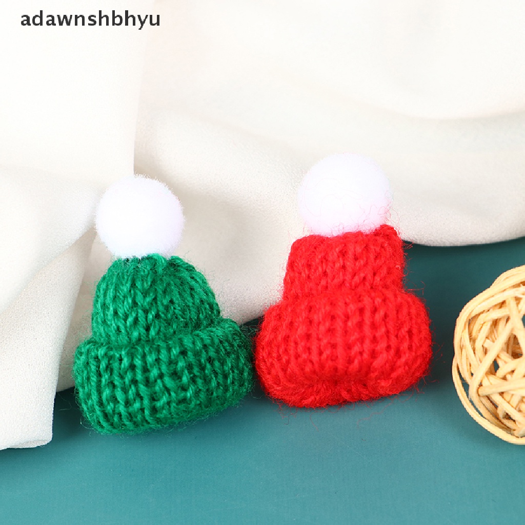 Adawnshbhyu 4 Pcs Bergaya Xmas Mini Syal Dan Topi Dekor Boneka Pakaian Aksesori Hiasan Kepala Mainan ID