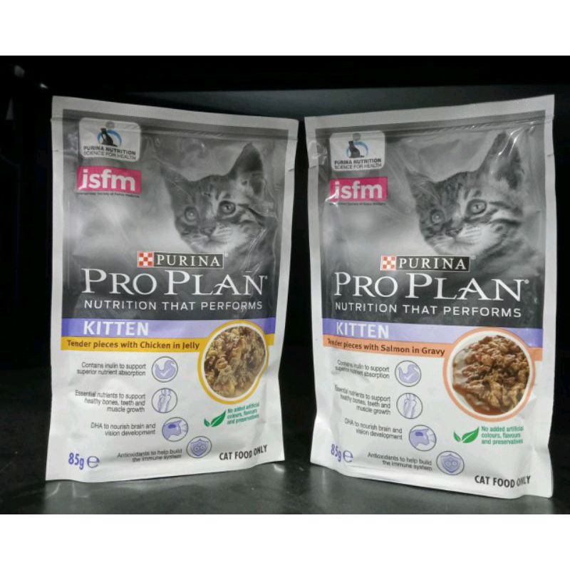 Proplan  sachet kitten 85gr all varian | makanan kucing purina proplan pouch