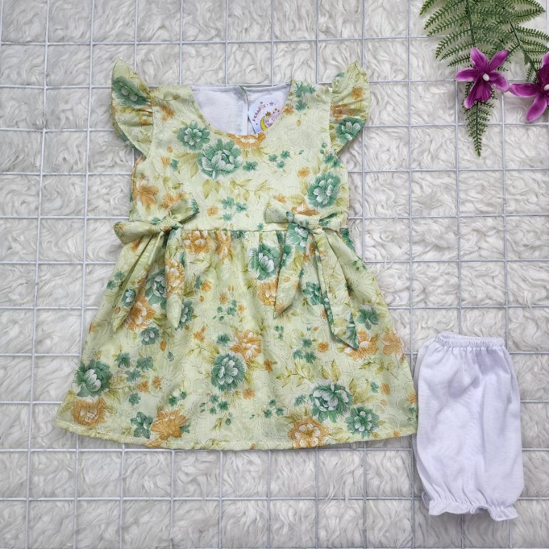 baju bayi perempuan Dress bunga gliter