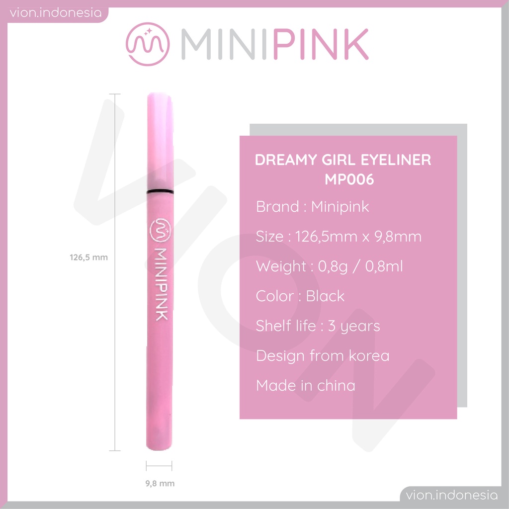 MINIPINK Liquid Eyeliner Pensil Tahan Air Hitam Halus Dan Anti Noda MP006