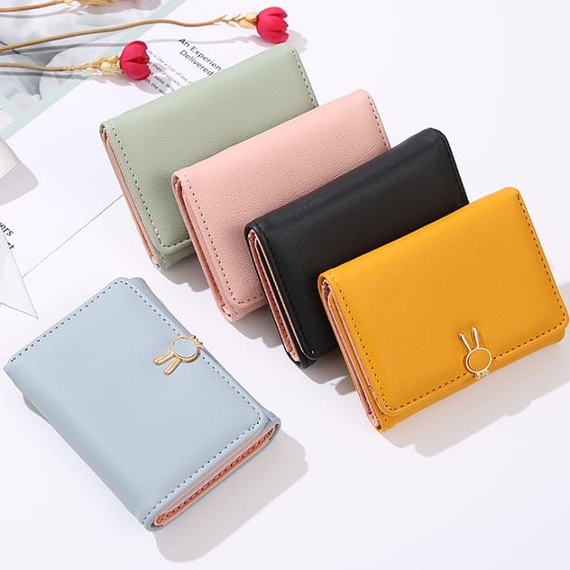 [COD] DOMPET LIPAT WANITA KECIL MINI PRAKTIS MOTIF KELINCI LUCU CUTE PREMIUM IMPORT BAHAN PU TEBAL