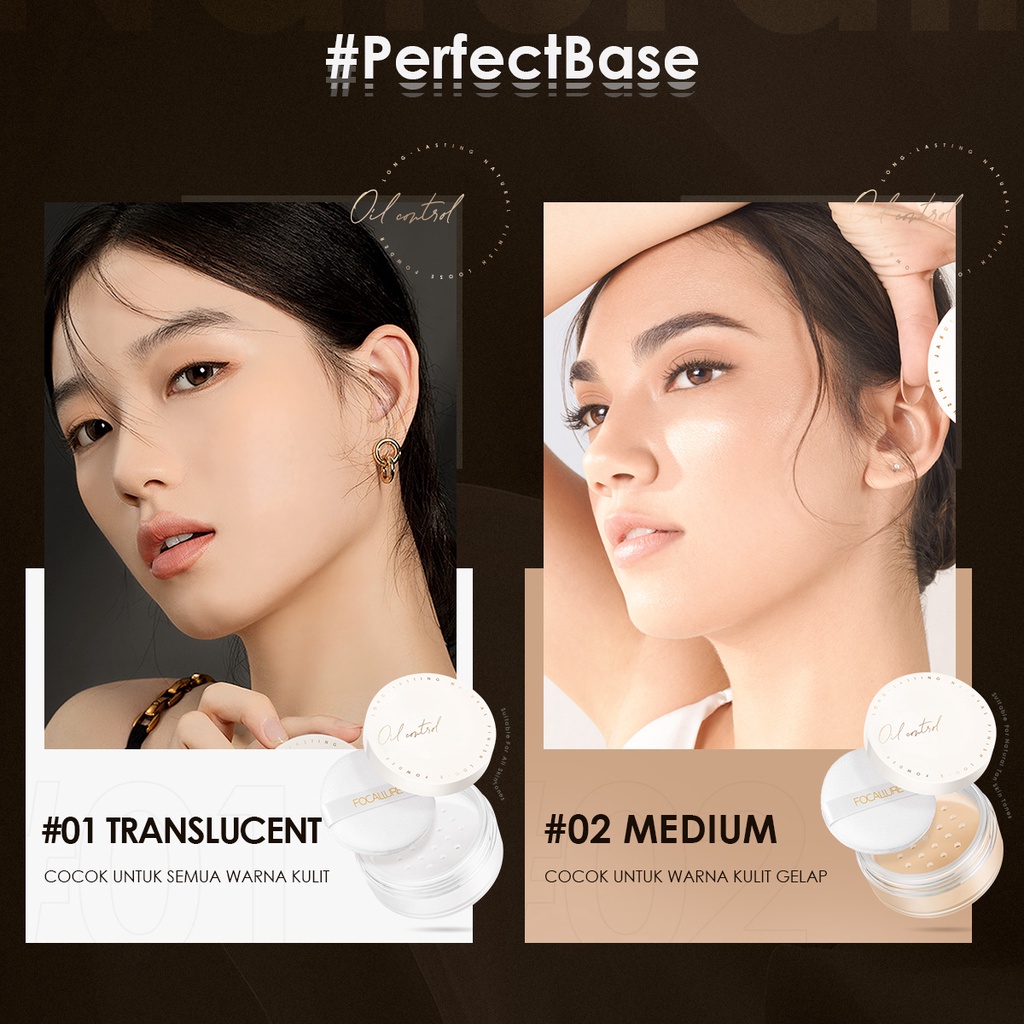 Focallure FA201 #PerfectBase Oil-Control Loose Powder Silky Smooth Setting Powder Professional Brand Pressed Crystal Loo