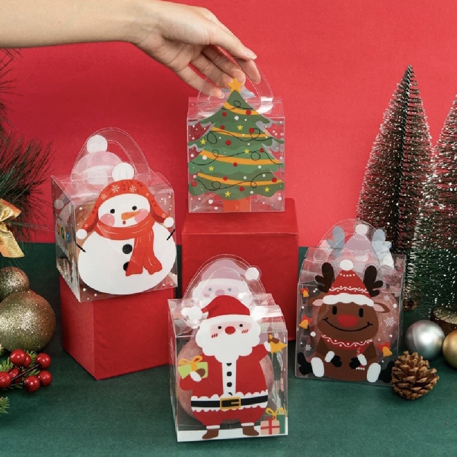 

PVC GABLE BOX HANDLED MIKA TRANSPARENT CHRISTMAS PACKAGING NATAL CHRISTMAS BUNGKUS KADO KERTAS HAMPERS SANTA CLAUS POHON NATAL CRISMAS CHRISMAS AESTHETIC VINTAGE PINTEREST KOTAK KADO GIFT BOX GREETING CARD HANG TAG HANGTAG UCAPAN JOGJA YOGYA YOGYAKARTA