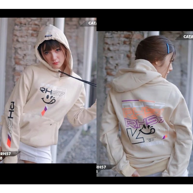 Sweater Hoodie Racing RH57 Cream