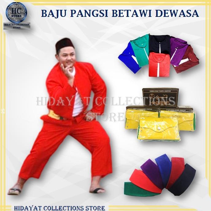 Baju Pangsi Betawi Dewasa Setelan Pangsi Dewasa Baju Pangsi Merah