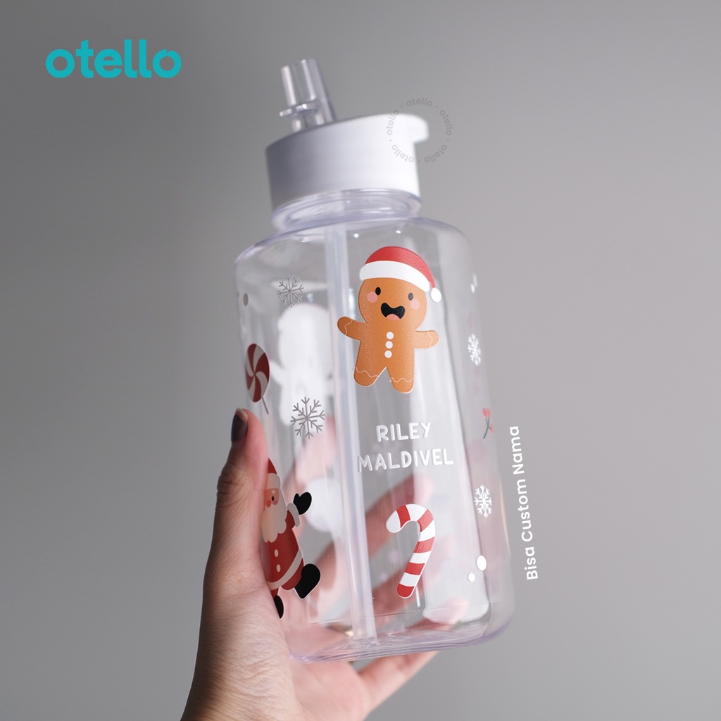 Custom Botol Minum Natal 1 Liter Souvenir Hampers Christmas Kado Xmas Gift