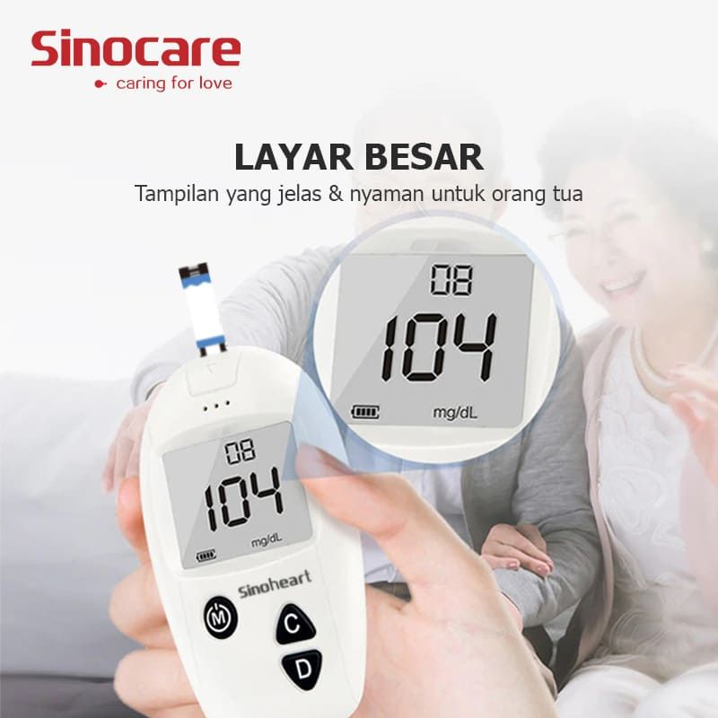 (Garansi 1 Tahun) Sinocare Alat Cek Gula Darah Sinoheart Safe Accu Sinocare Original