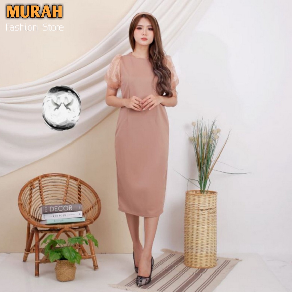 Dress brokat pesta longdress Lace wanita Elegan baju gaun malam perempuan gereja natal acara formal