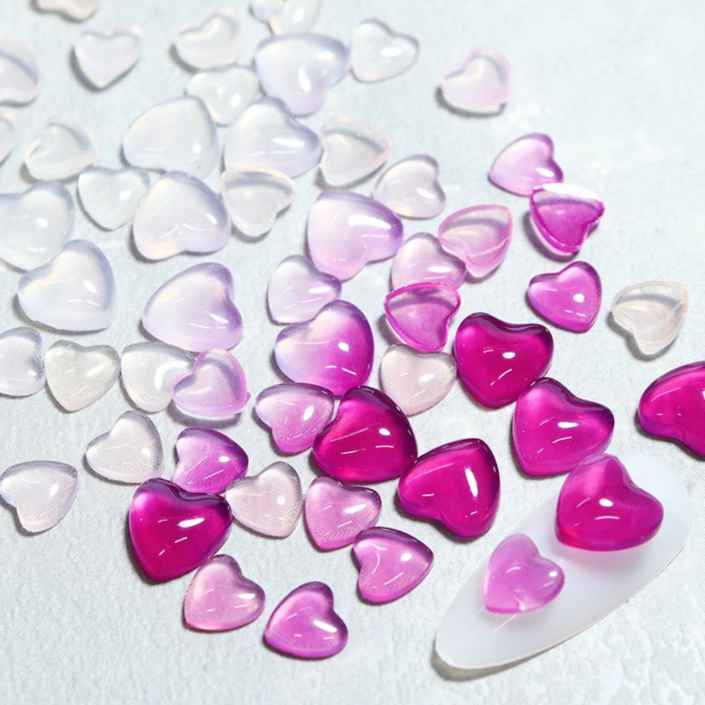 AUGUSTINA Agustina Jantung Dekorasi Kuku Wanita Resin Cinta Hati Manicure Aksesoris Nail Drills Nail Ornament 3D Nail Jewelry