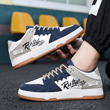 Exclusive Whoppy Sl23 Sepatu Cowok Keren Sneakers Casual Pria Dewasa Kulit Sintetis Putih Tulang