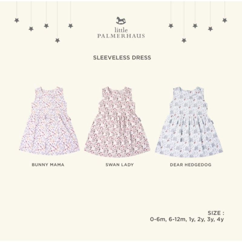 Little Palmerhaus Sleeveless Dress Fox Deer Bunny (Dress Anak) 0-4 Tahun