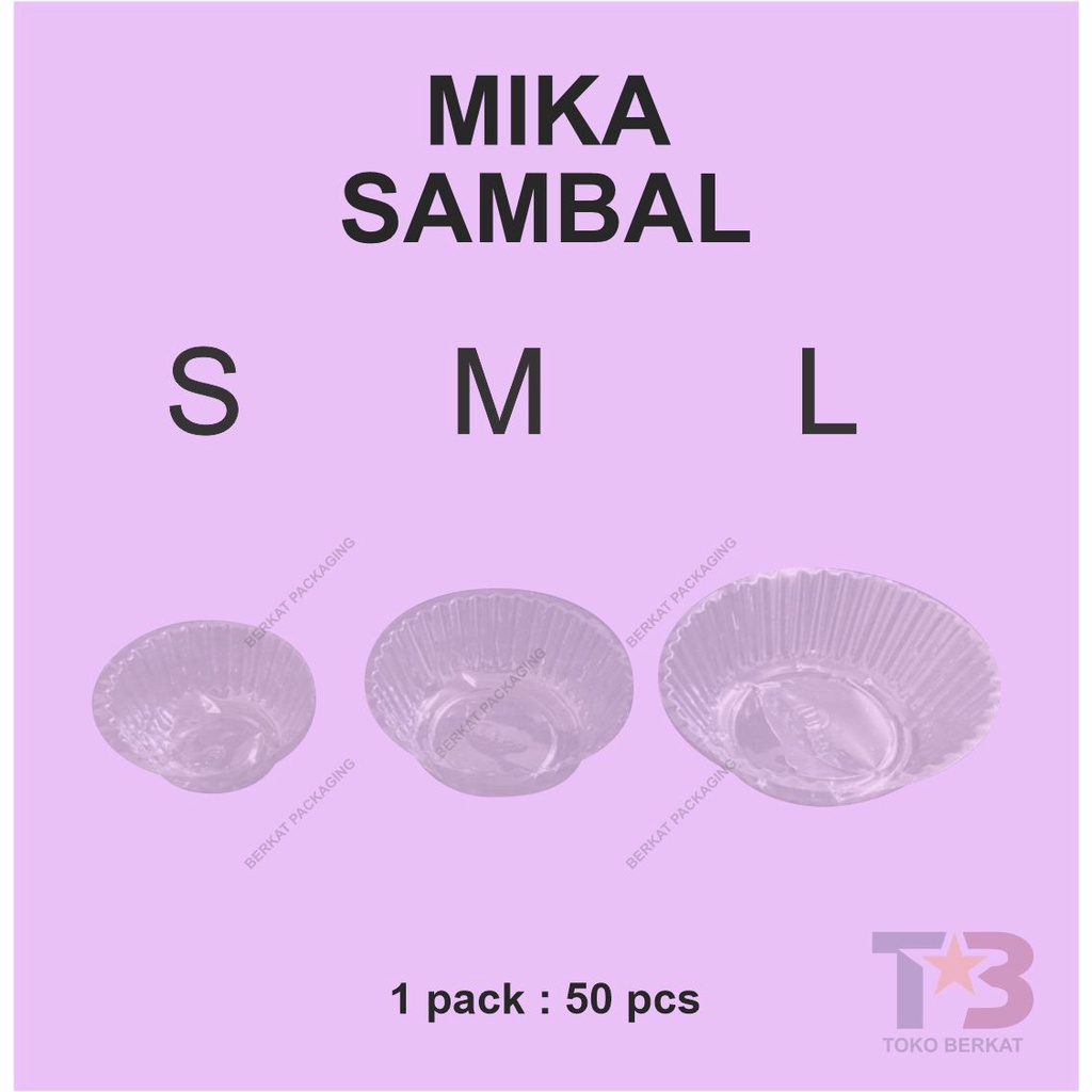 CUP MIKA SAMBAL ISI 50 PCS / CUP SAMBAL / CUP SAOS / CUP SAUS / TEMPAT MIKA TRAY SAMBAL PLASTIK MINI