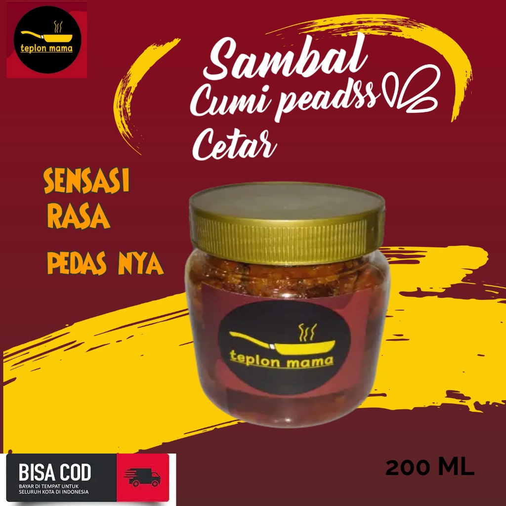 

Sambal Sambel Cumi Baby Pedas cetar Mercon 200 ML Teplon Mama