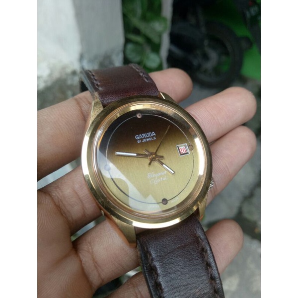 jam tangan garuda elegance gold original swiss second