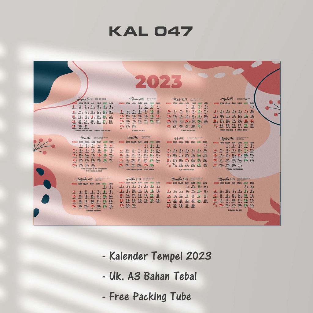 

Hanabi Kalender Dinding 2024 / Kalender Tempel Custom KAL44
