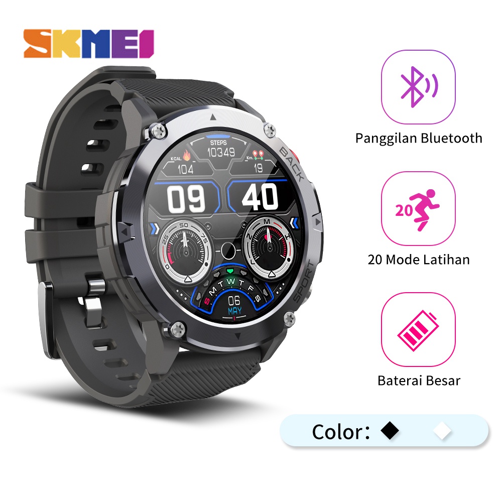 Skmei Jam Tangan Pintar Pria Baterai Besar Olahraga Smartwatch Pria Sport Fitness Tracker