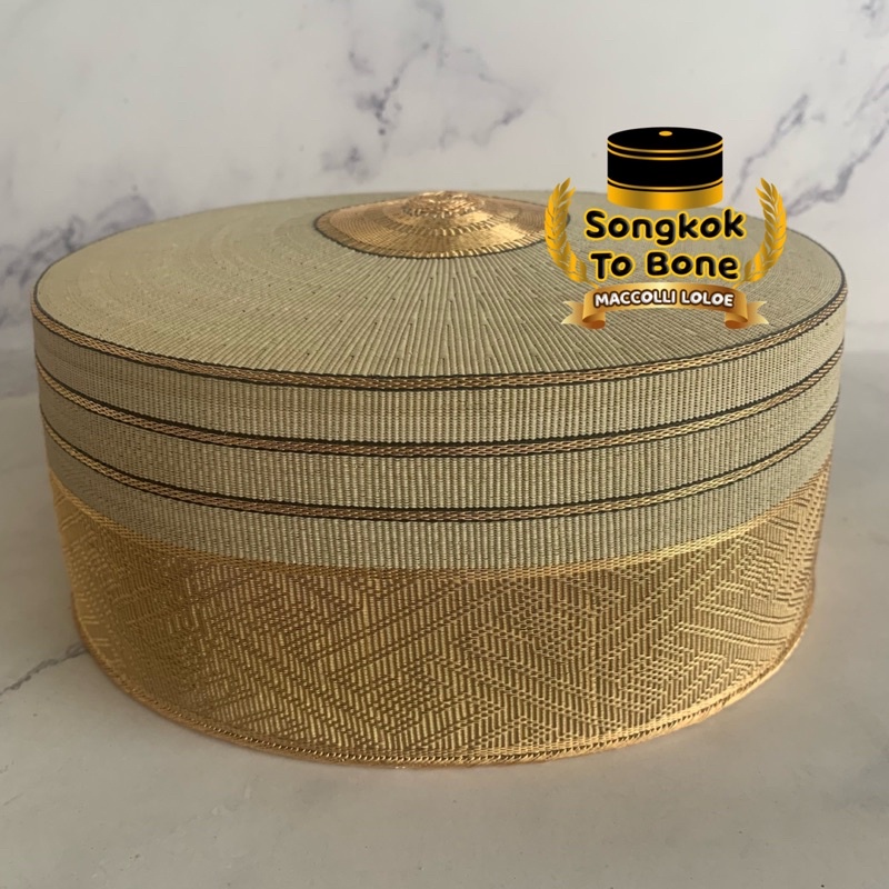 Songkok Recca Tembaga Gold Super Premium - Songkok Bugis - Songkok To Bone